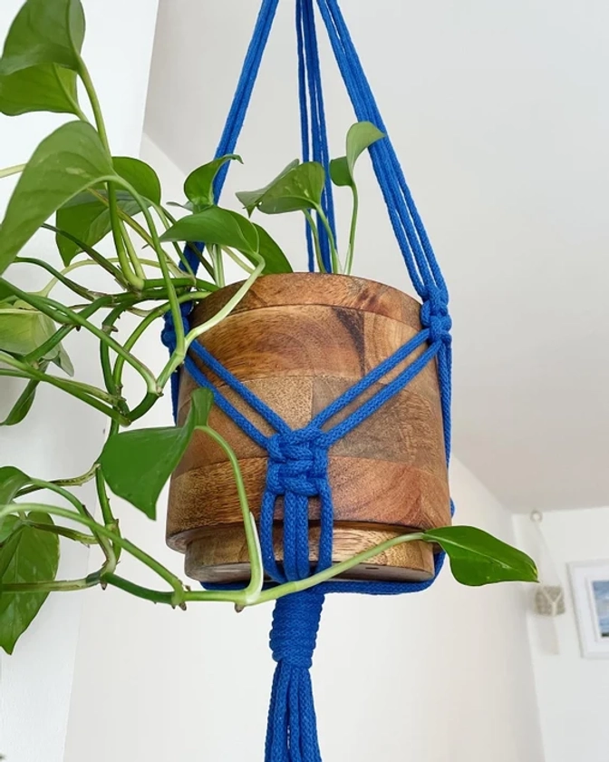 CLEARANCE SALE: Royal Blue Plant Hanger , Gift Idea