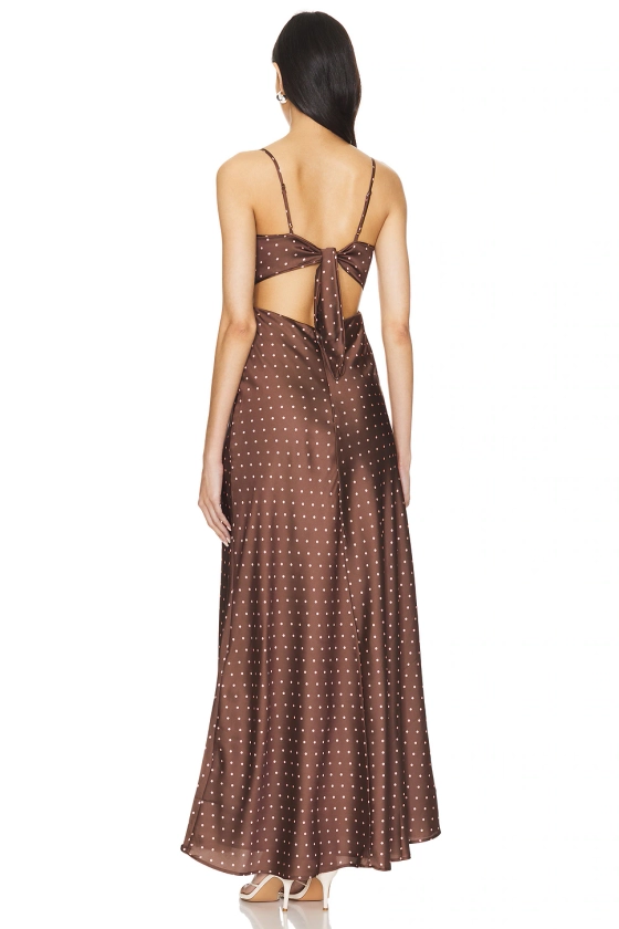 Bardot Karlotta Slip Dress in Brown & Pink Spot | REVOLVE