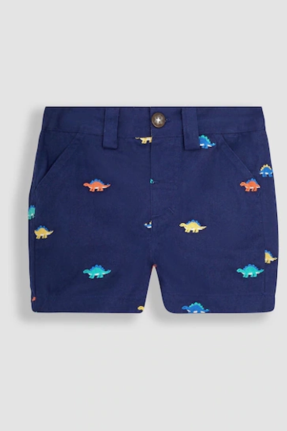 Buy JoJo Maman Bébé Navy Blue Stegosaurus Embroidered Twill Shorts from the Next UK online shop