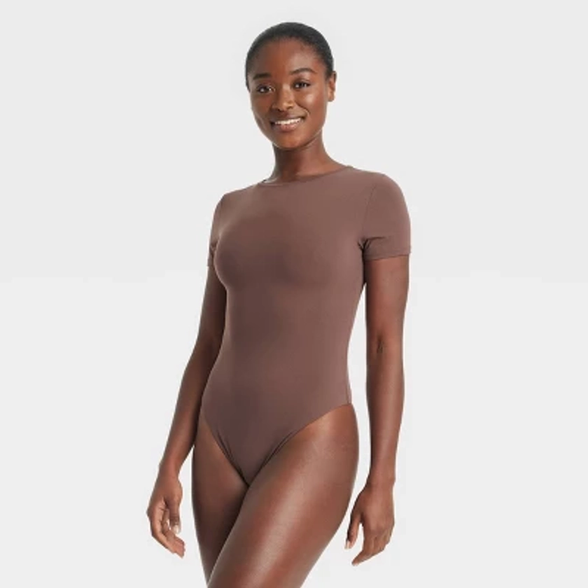 Women's Luxury Collection 4-Way Stretch Short Sleeve Bodysuit - Auden™ Cocoa XL