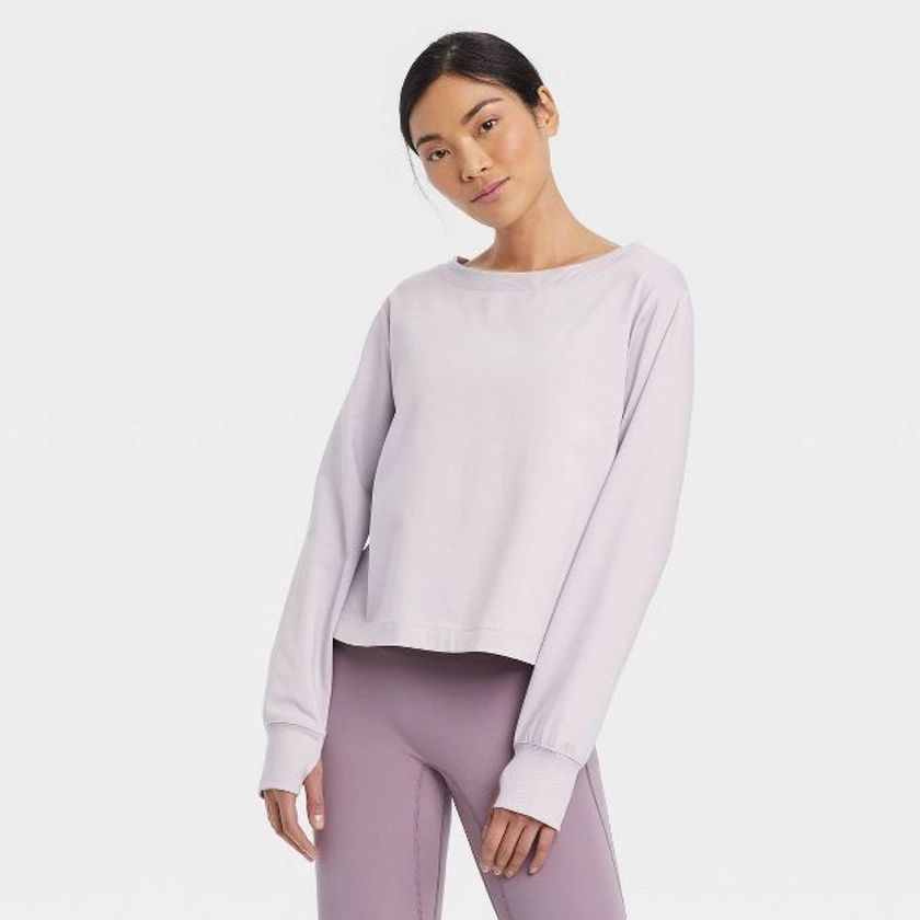 Women's Supima Cotton Cropped Long Sleeve Top - All in Motion™