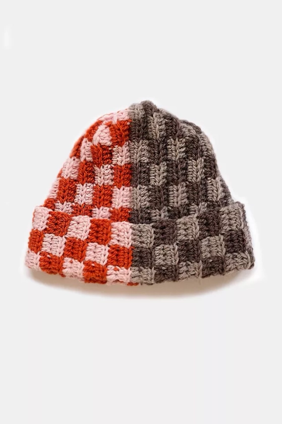 MARVES new york Crochet Checkered Wool Beanie