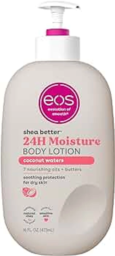 eos Shea Better Body Lotion- Coconut Waters, 24-Hour Moisture Skin Care, Lightweight & Non-Greasy, Made with Natural Shea, Vegan, 16 fl oz