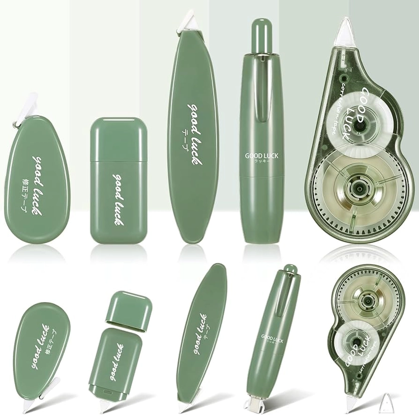 Amazon.com : Dunzoom 5 Pcs Aesthetic Correction Tape Set Cute Correction Tapes Quick Dry Easy to Use Applicator for Instant Corrections for Students School Office Home Supplies(Green) : Office Products