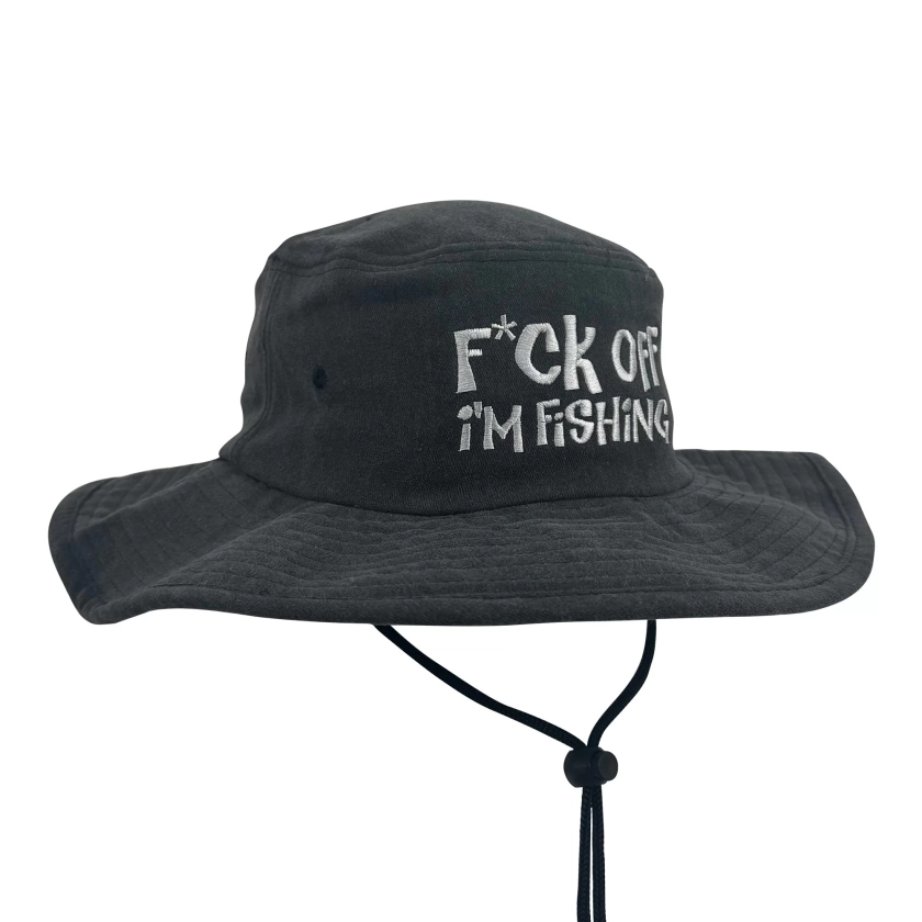 Black F Off I'm Fishing Wide Brim Hat | Uncle Reco