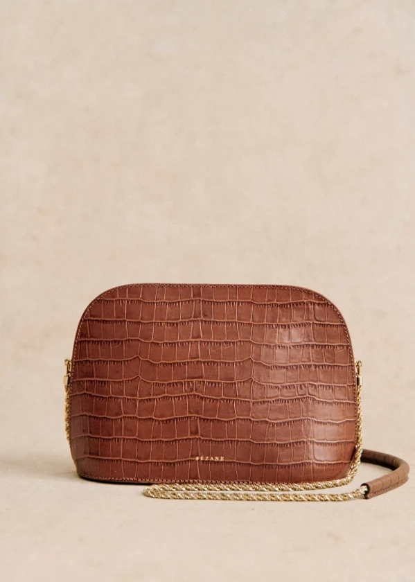 Sac Victor - Camel Croco - Cuir bovin - Sézane