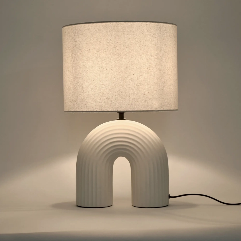 Lampe Vaska, céramique, crème, H.41 cm INSPIRE, E27 | Leroy Merlin
