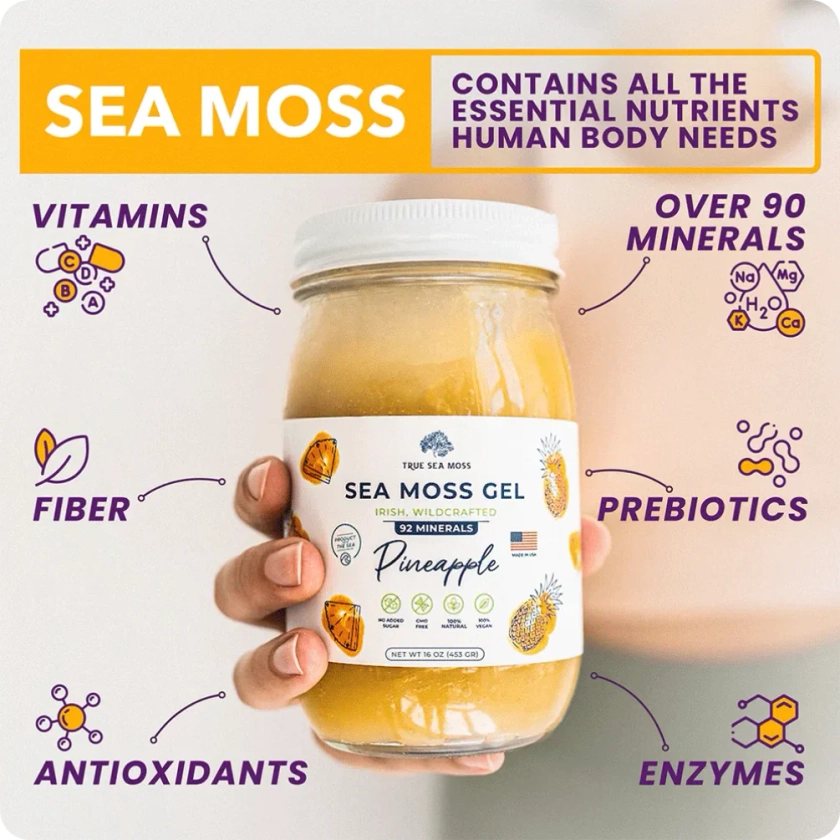 Sea Moss Gels - Original, Elderberry 🍐 pineapple,🍓 strawberry, 🥭 mango – True Sea Moss