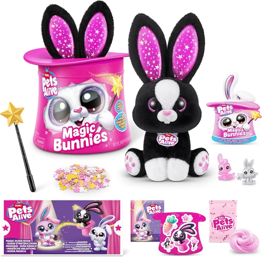 Amazon.com: Pets Alive Magic Bunnies (Sootie) by ZURU Electronic Plush Unboxing Surprise Interactive Magic Toy : Toys & Games