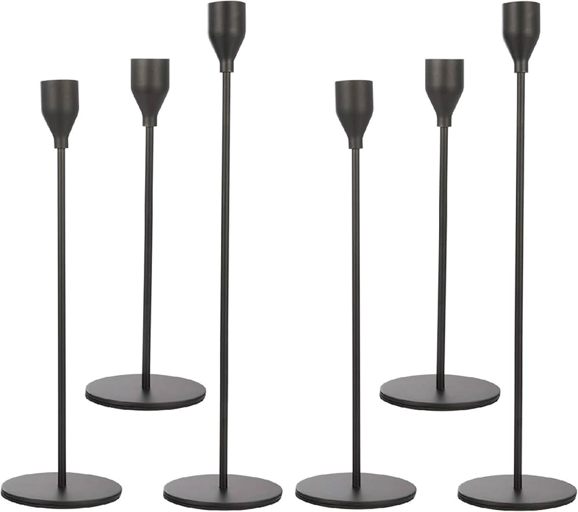 Amazon.com: Anndason Set of 6 Black Taper Candle Holders Decorative Candlestick Holder for Home Decor, Wedding, Dinning, Party, Anniversary (Black) : Home & Kitchen