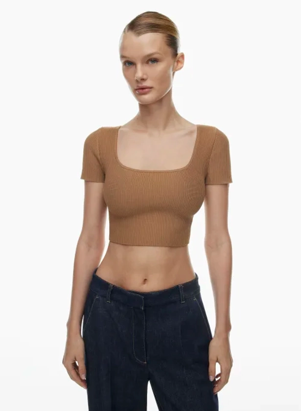 sculpt knit squareneck top