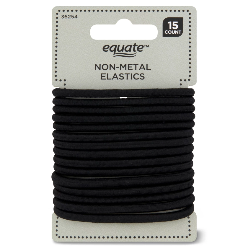 Equate Non-Metal Elastics, Black, 15 Items