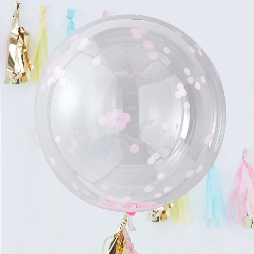 Large Pink Confetti Orb Balloons | Ginger Ray