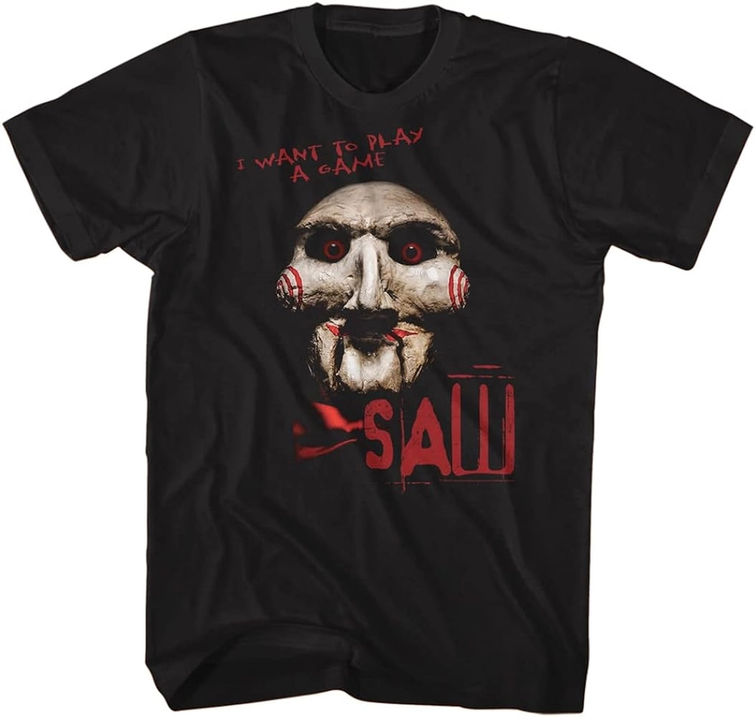 Saw T Shirt Jigsaw I Want to Play A Game Adult Short Sleeve T Shirts Horror Movie Graphic Tees