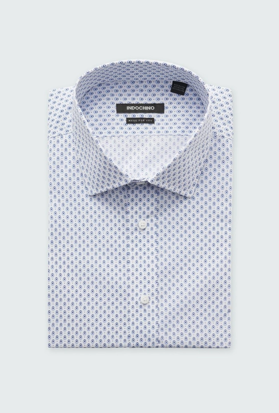 Men's Custom Shirts - Jacob Dobby Blue Shirt | INDOCHINO