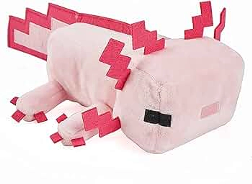 Mattel Minecraft Basic 8-inch Plush Axolotl Stuffed Animal Figure, Soft Doll Inspired by Video Game Character