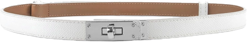 Amazon.com: ANHAISHUILV Women's Skinny Leather Belt with Adjustable Silver Turn-Lock Buckle - Ideal for Dresses, Jeans, and Coats, White : Everything Else