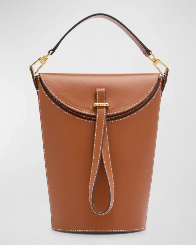 Phoebe Convertible Leather Bucket Bag