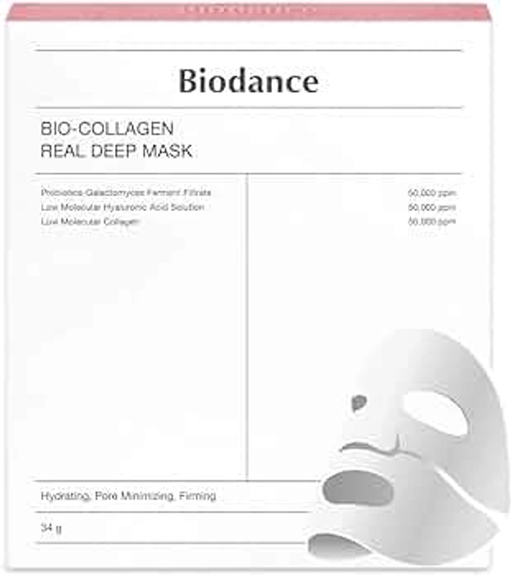 BIODANCE Bio-Collagen Real Deep Mask, Hydrating Overnight Mask, Pore Minimizing, Elasticity Improvement, 34g x4ea
