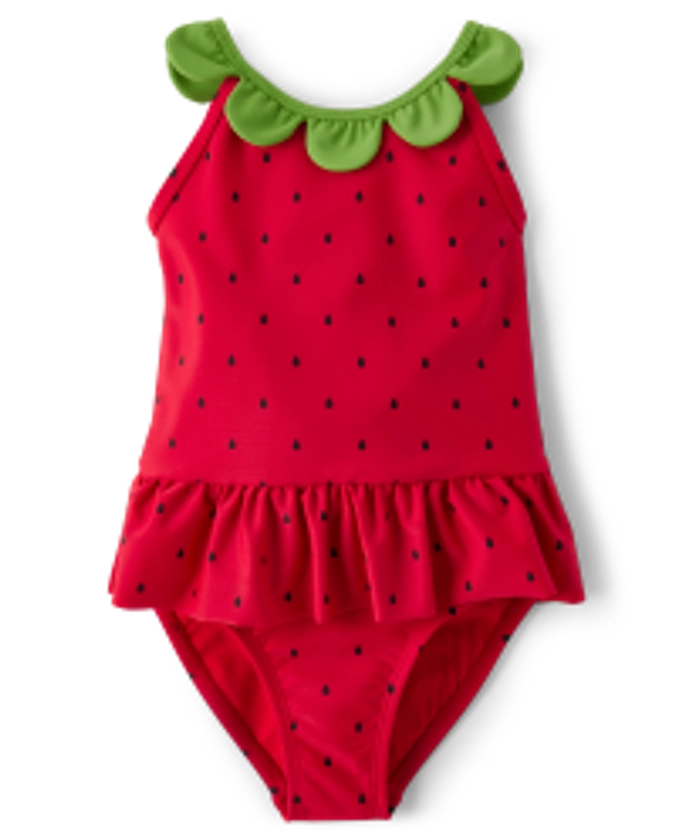 Girls Strawberry One Piece Swimsuit - Splish-Splash | Gymboree - CLASSICRED