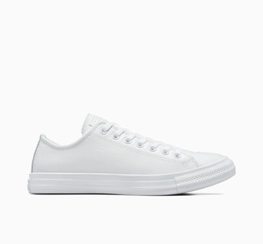 Chuck Taylor All Star Leather All White High Top Shoe
