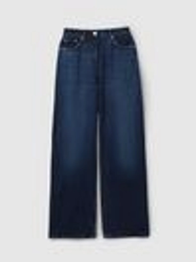 Lightweight Viscose Blend Relaxed Jeans in Dark Blue