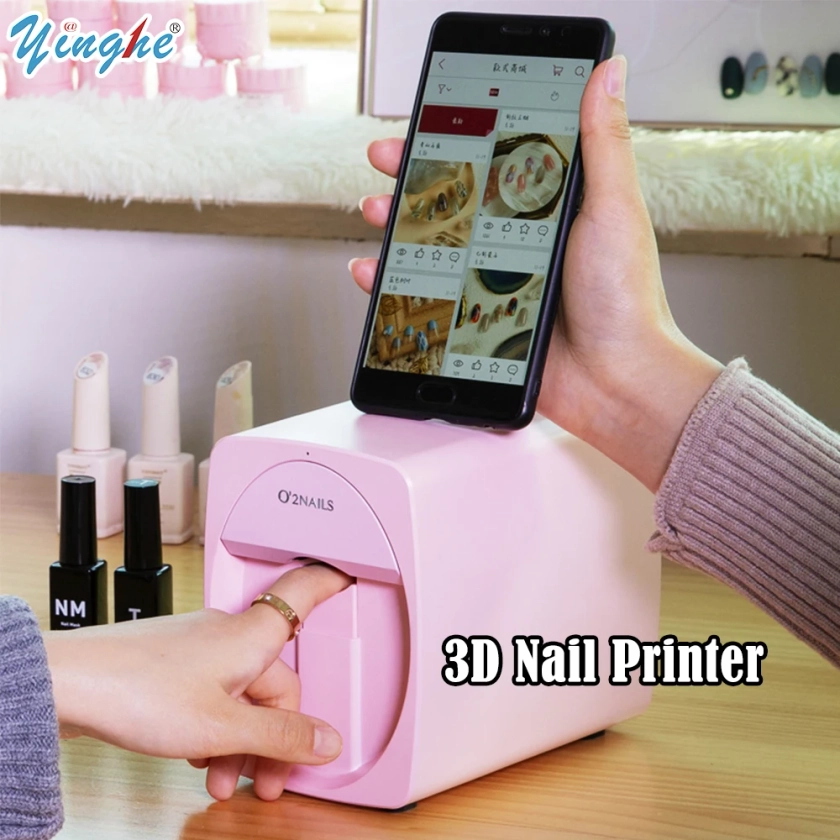 Mini imprimante à ongles portable 3D pour N64.Professional O2NAILS, machine d'impression d'art d'ongle mobile pour la maison ou le salon