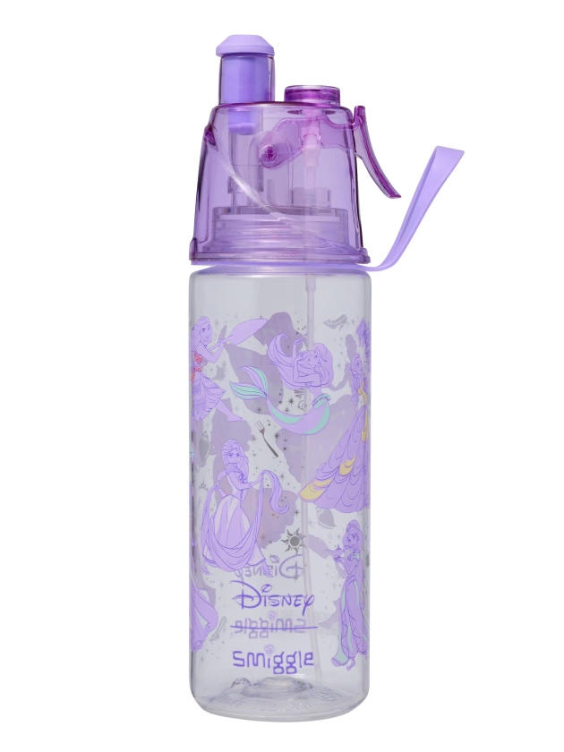 Disney Princess Plastic Spritz Drink Bottle 560Ml Lilac - Smiggle Online