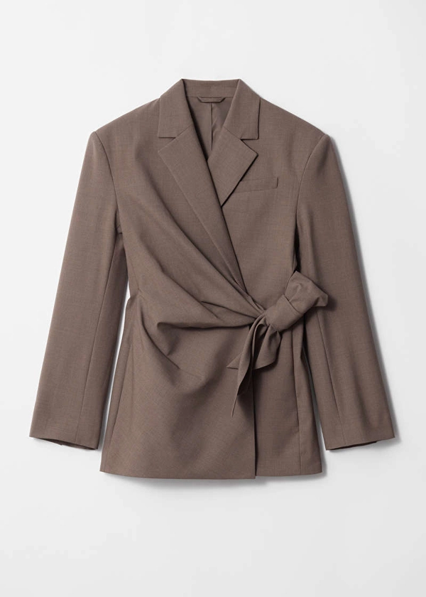 Blazer croisé en laine - Taupe - Blazers - & Other Stories FR