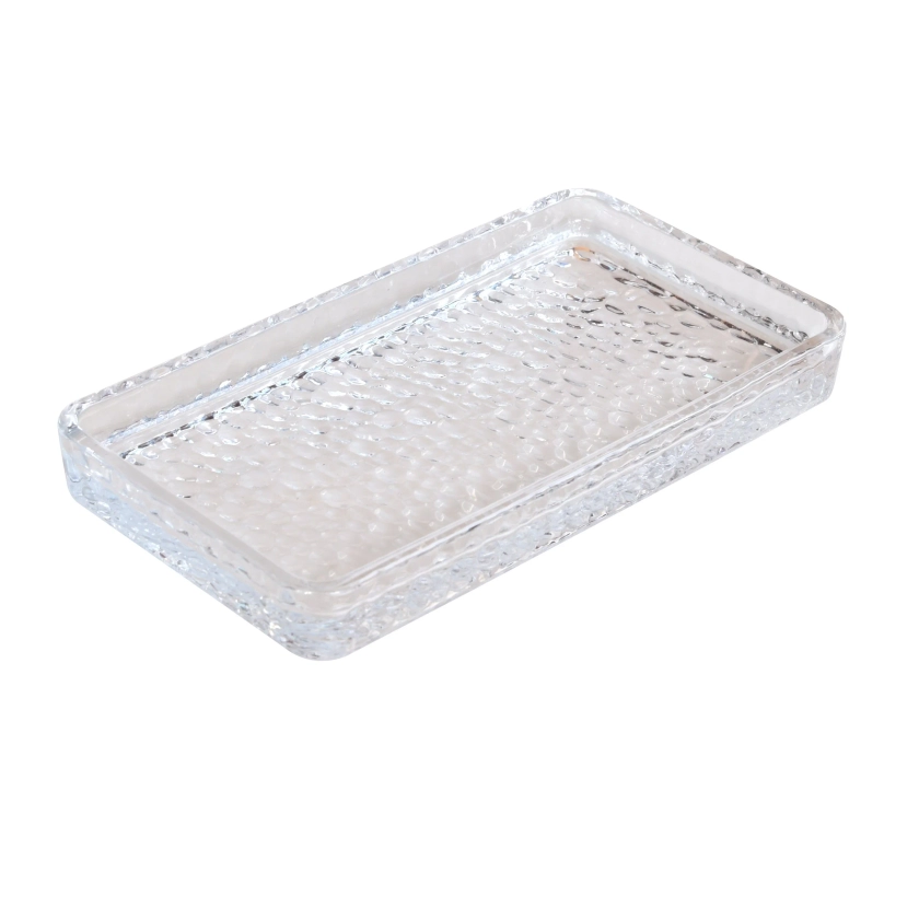 Better Homes & Gardens Hammered Glass Vanity Tray Organizer, Clear