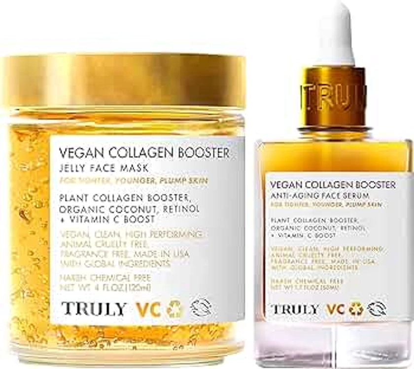 Truly - Vegan Collagen Jelly Face Mask and Vegan Collagen Anti-Aging Serum Bundle