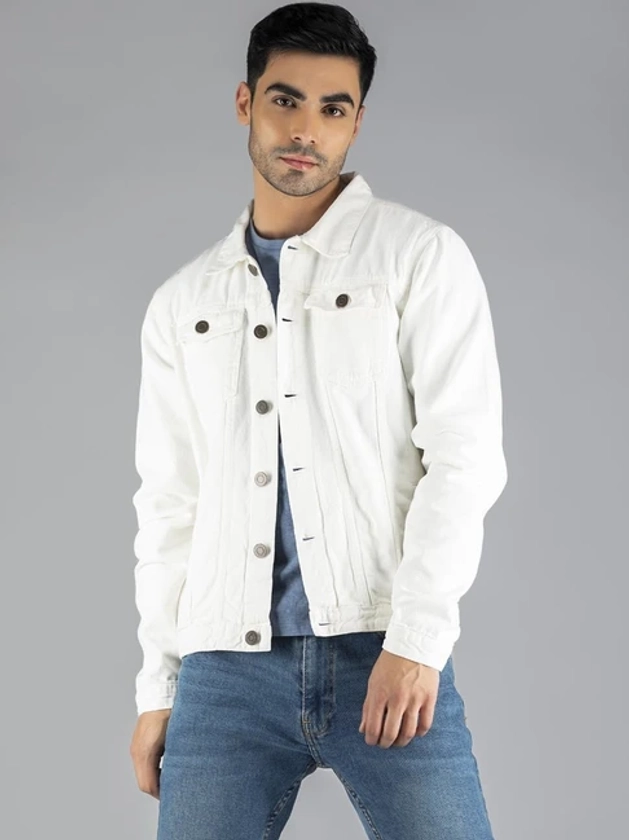 Buy Dennis Lingo White Regular Fit Denim Jacket for Men Online @ Tata CLiQ
