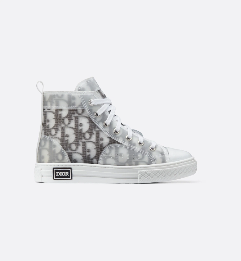 B23 Kid's High-Top Sneaker White and Black Dior Oblique Technical Fabric | DIOR
