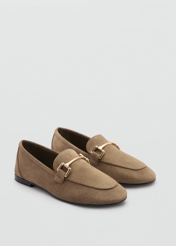 Mocassins cuir suède - Femme | MANGO France métropolitaine