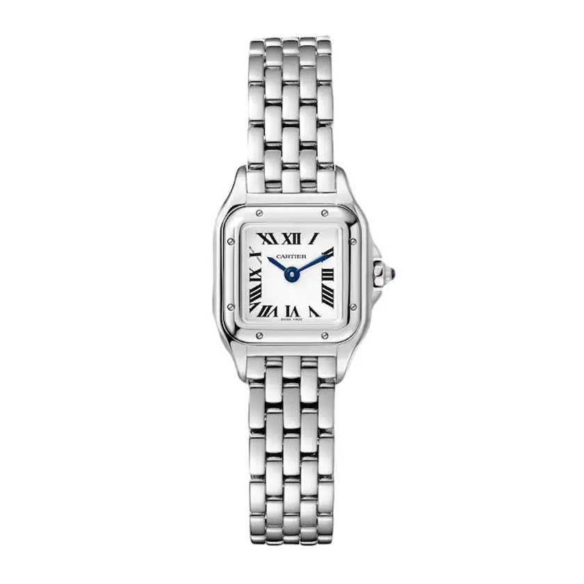 Cartier Panthère De Cartier Watch Mini Model, Quartz Movement, Steel WSPN0019 | Goldsmiths