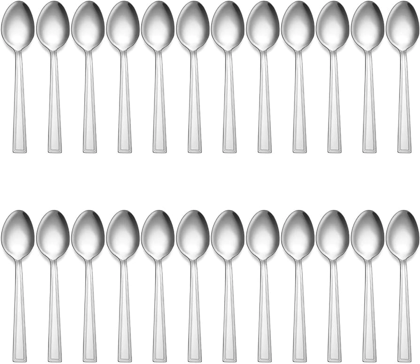 Spoons Set(7.76 inch), Hunnycook 24 Pieces Dessert Spoons, Stainless Steel Table Spoons Cutlery Set, Mirror Polished Tablespoons, Dinner Spoons Set for Home, Kitchen or Restaurant, Dishwasher Safe : Amazon.co.uk: Home & Kitchen