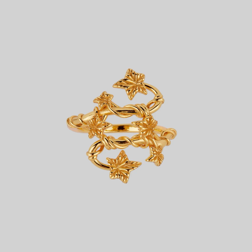 THORA. Climbing Ivy Ring - Gold