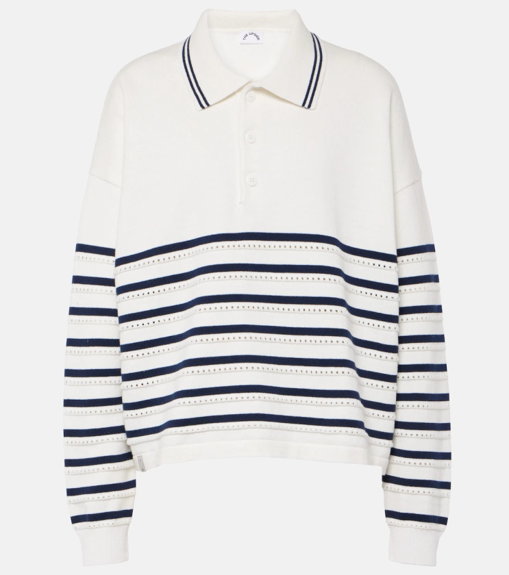 Wonder striped cotton polo sweater in white - The Upside | Mytheresa