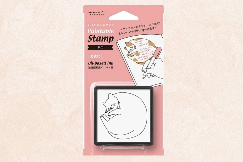 Midori Paintable Stamp -Pre-inked Cat — Libraries and Archives Paper Company