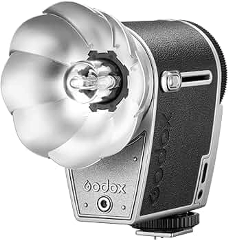 Godox Lux Cadet Retro Camera Flash, Built-in Battery GN10 with 7 Levels Flash Power, 6200K±300K with S1/S2 Optical Control, On Camera Flash for Canon, for Nikon, for Sony, for Fuji, for Olympus Camera