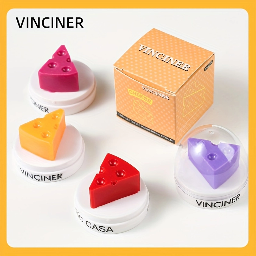 Color Changing Cheese Design Lip Balm with Lip Brush - Cute Lip Gloss for Girls - Beauty Products for Teenage Girls