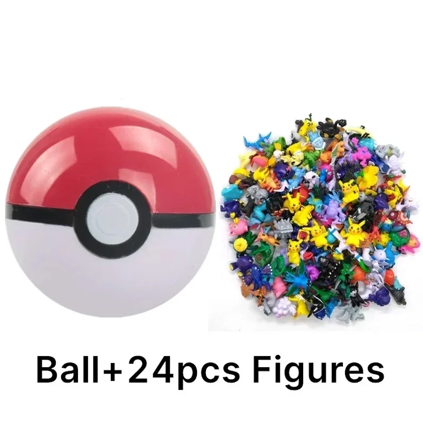 Pokemon 7cm Pokeball with Figures Action Anime Figures Cute Model Toy Collection Anime Kids Doll for Christmas Gifts