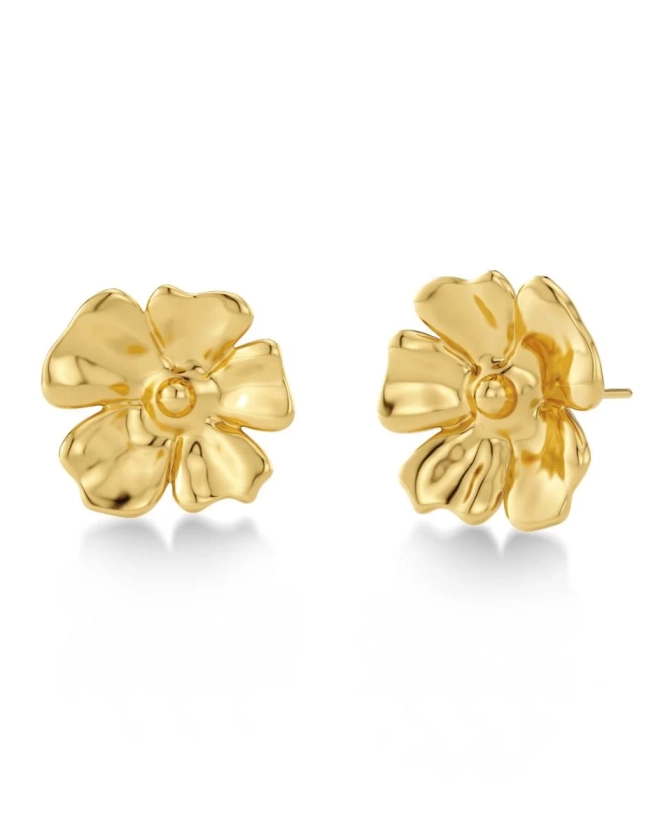 Floral Studs L Gold