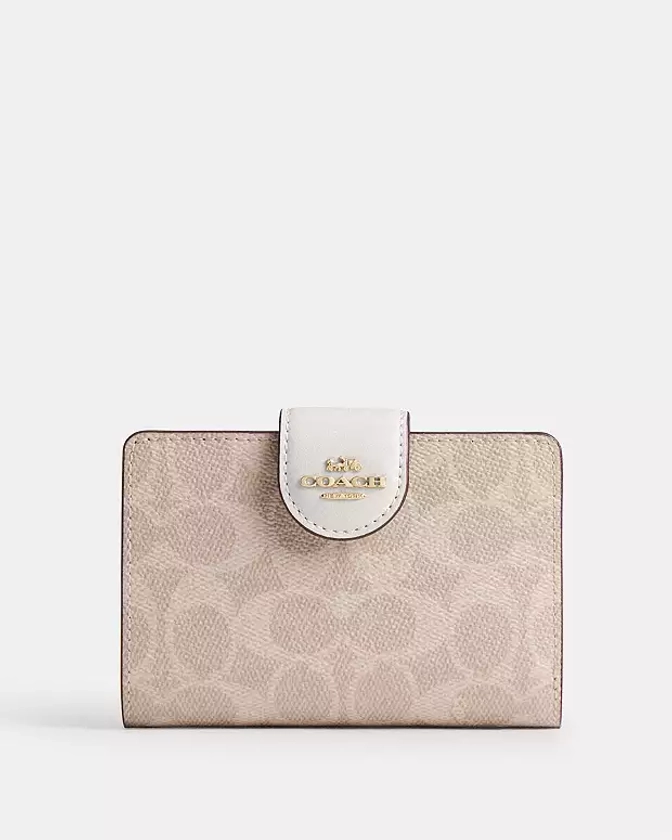 COACH® Outlet | Medium Corner Zip Wallet In Signature Canvas