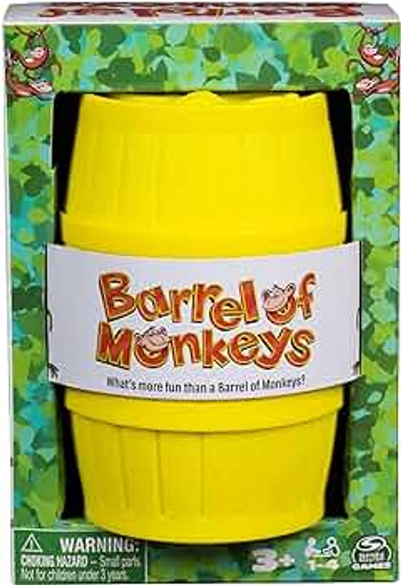 Barrel of Monkeys Retro Linking Family Game | Preschool Games | Classic Games | Games for Family Game Night, for Ages 3+