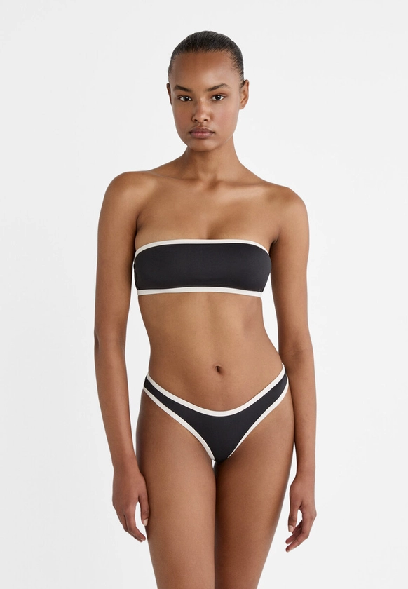 Contrast bandeau bikini top - Women's Bikinis & Swimwear | Stradivarius United Kingdom