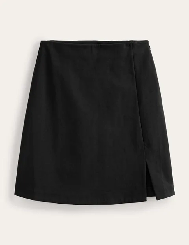 Side Split Jersey Mini Skirt - Black | Boden UK