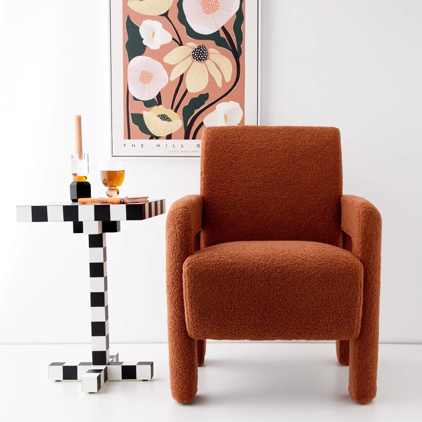 Boucle Accent Chair Terracotta | Armchair & Lounges - GIGI&TOM
