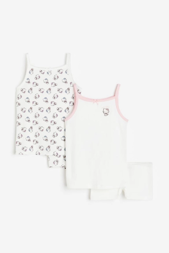 4-piece printed jersey set - White/Hello Kitty - Kids | H&M GB
