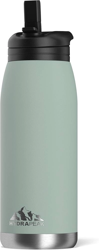 Amazon.com: Hydrapeak Flow 32oz Insulated Water Bottle with Straw Lid, Waterbottle, Metal Water Bottle, Insulated Stainless Steel Water Bottles, BPA-Free & Leak-Proof, Straw and Handle (Teal): Home & Kitchen